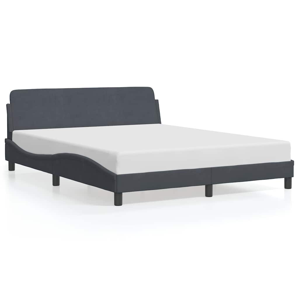 sengeramme Dover 152x203 cm fløjl mørkegrå