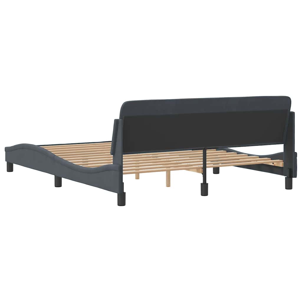 sengeramme Dover 152x203 cm fløjl mørkegrå