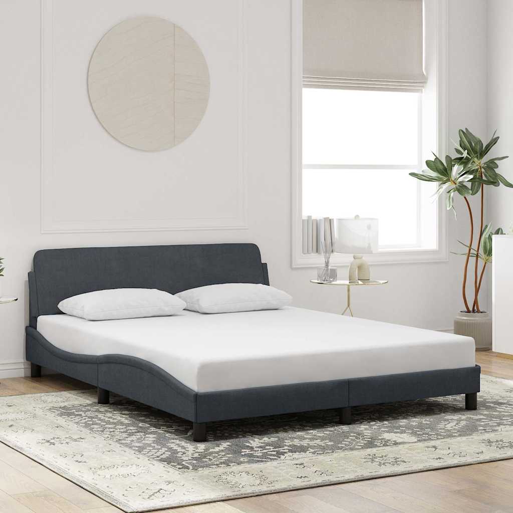 sengeramme Dover 152x203 cm fløjl mørkegrå