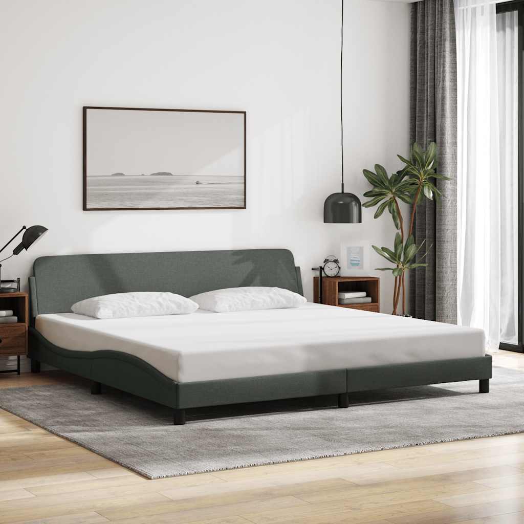 sengeramme Dover 193x203 cm stof mørkegrå