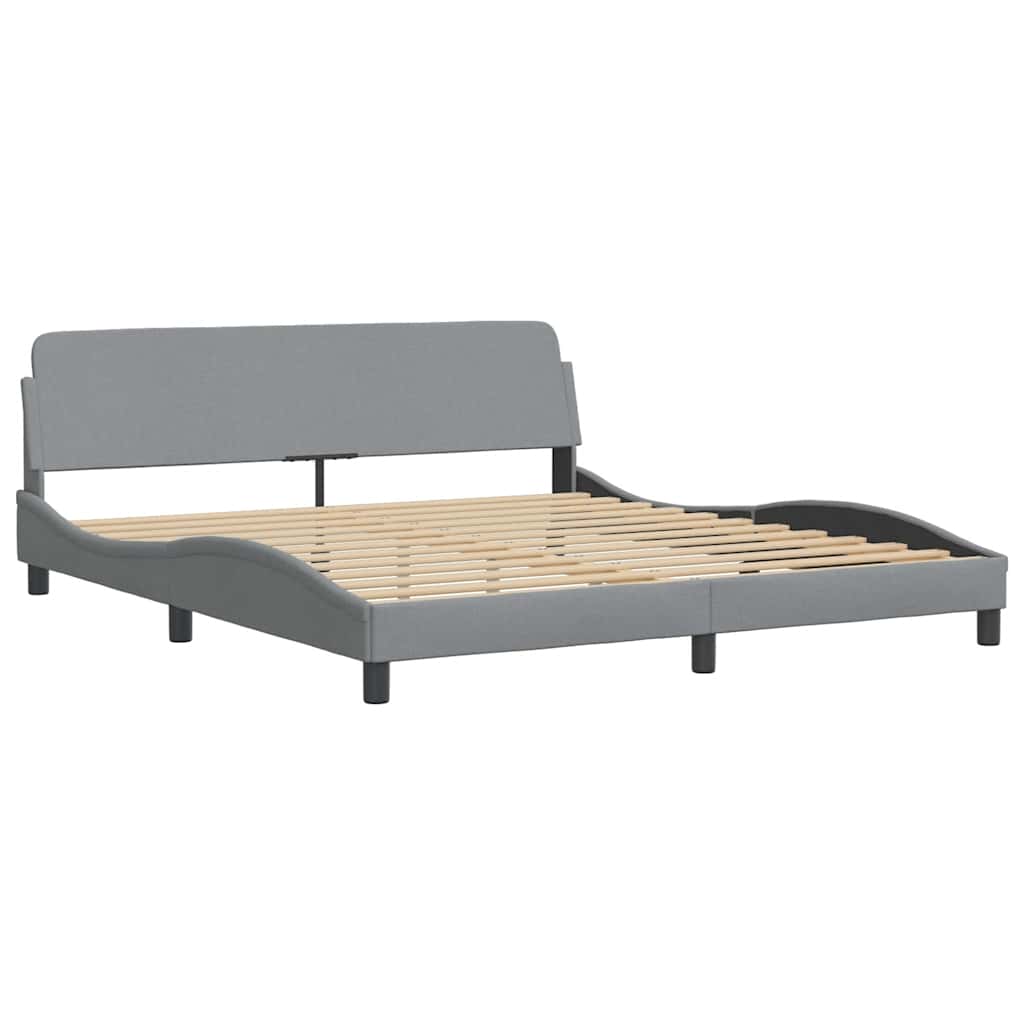 sengeramme Dover 183x213 cm stof lysegrå