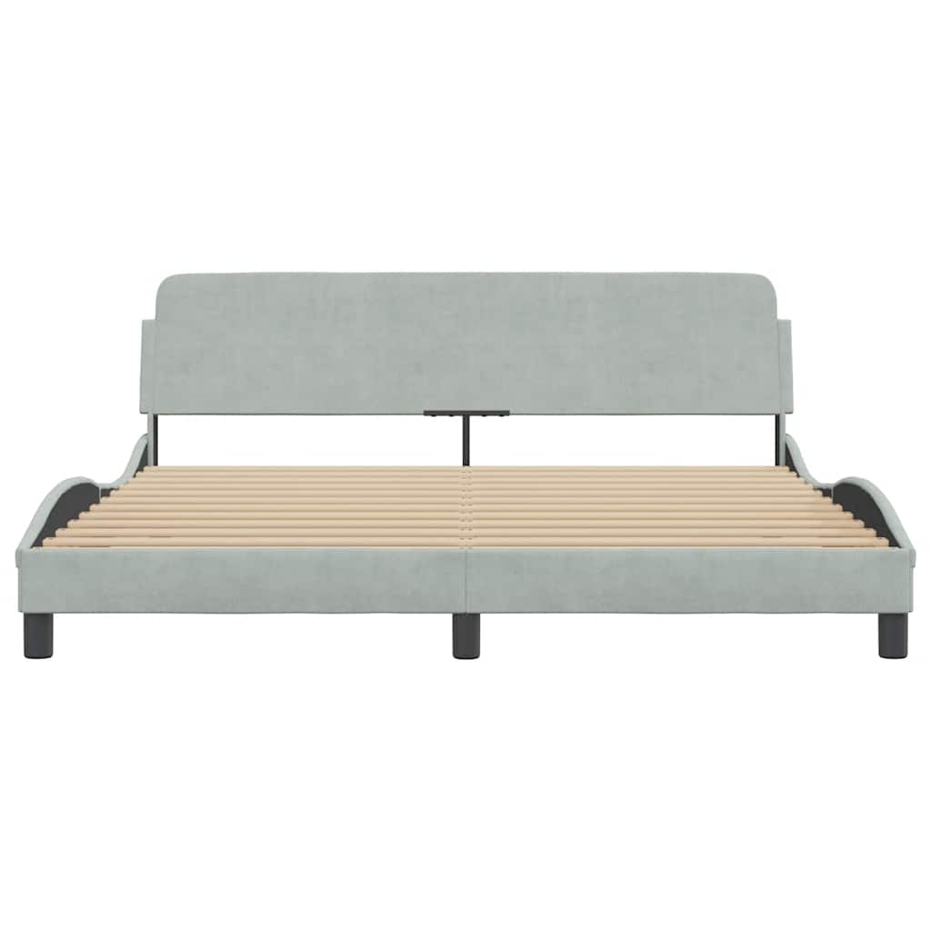 sengeramme Dover 183x213 cm velour lysegrå