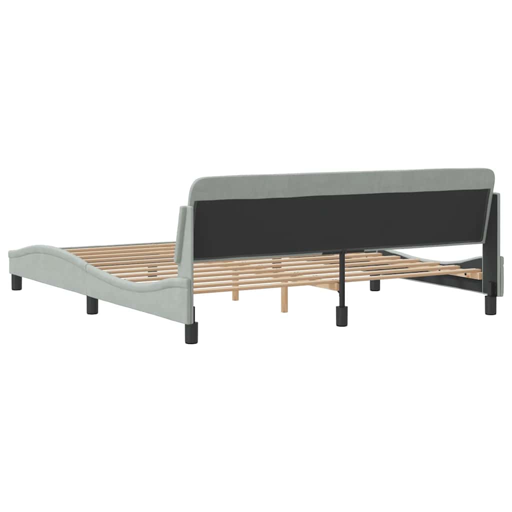 sengeramme Dover 183x213 cm velour lysegrå