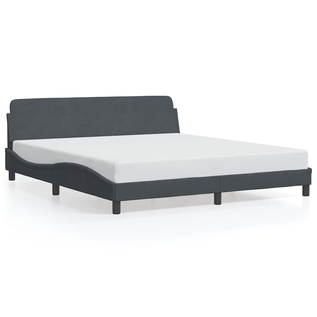 sengeramme Dover 183x213 cm fløjl mørkegrå