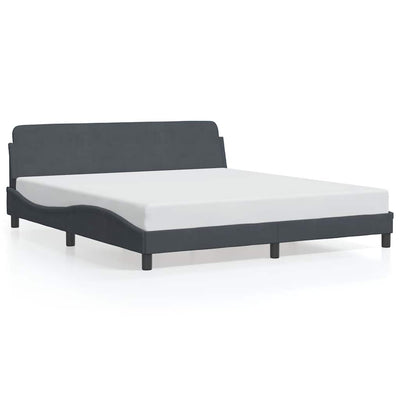 sengeramme Dover 183x213 cm fløjl mørkegrå