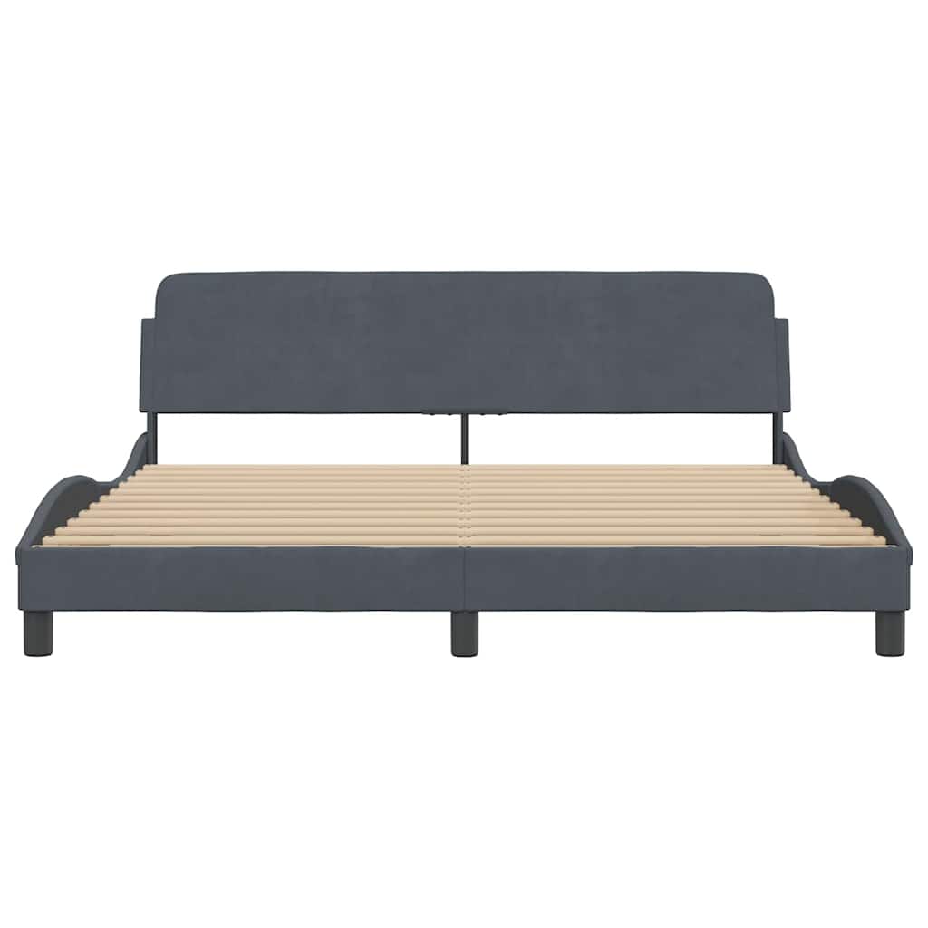 sengeramme Dover 183x213 cm fløjl mørkegrå