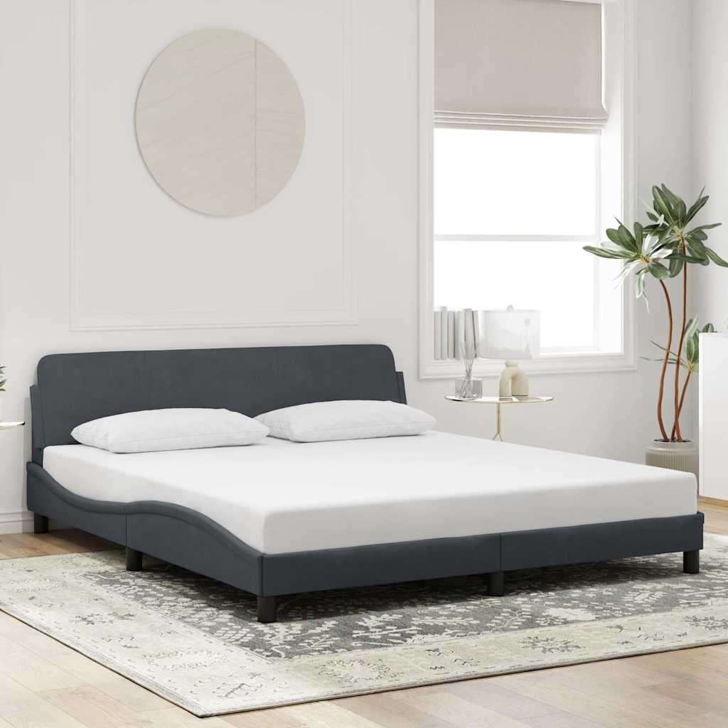 sengeramme Dover 183x213 cm fløjl mørkegrå