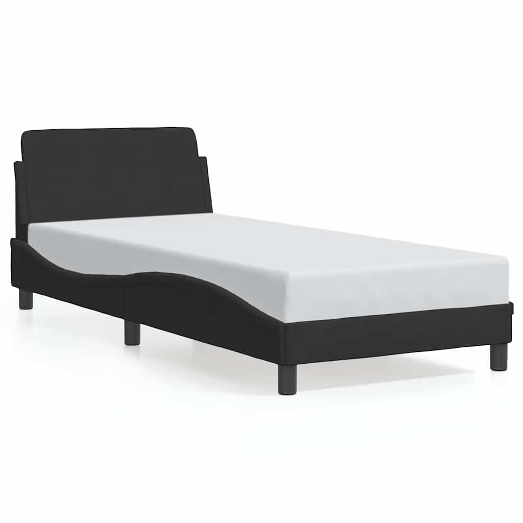 sengestel Dover sort 90x190 cm fløjl