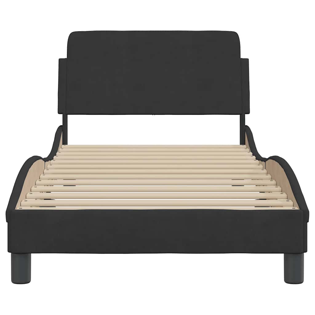 sengestel Dover sort 90x190 cm fløjl