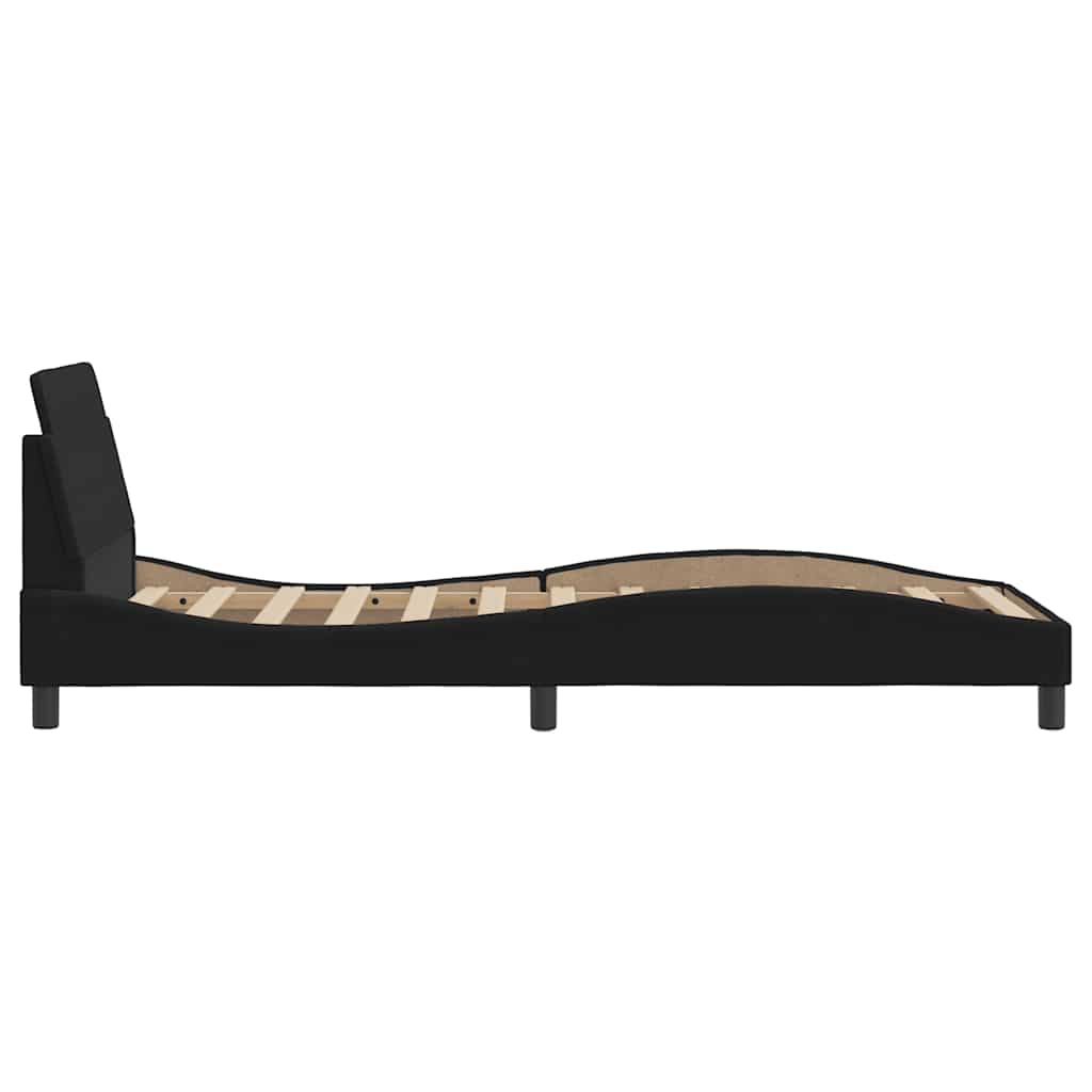 sengestel Dover sort 90x190 cm fløjl