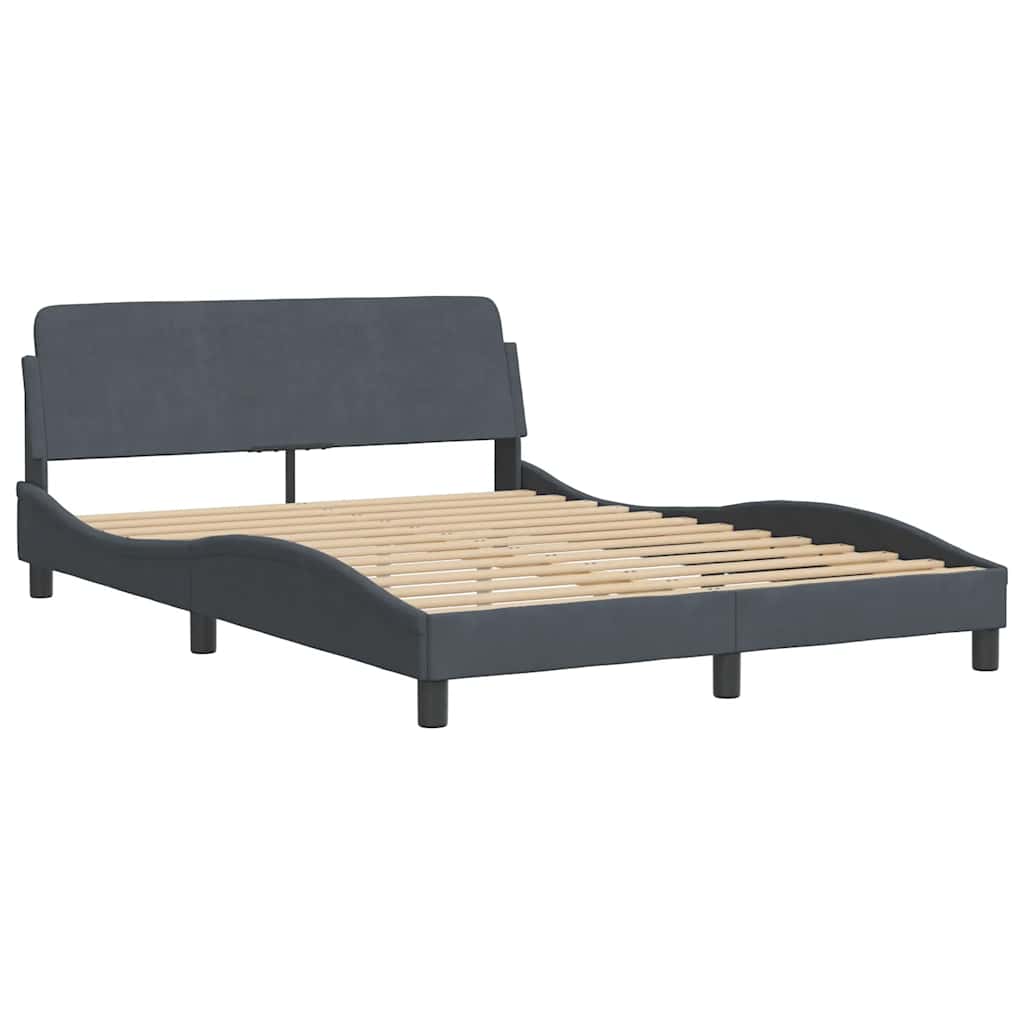 sengestel Dover mørkegrå 135x190 cm fløjl