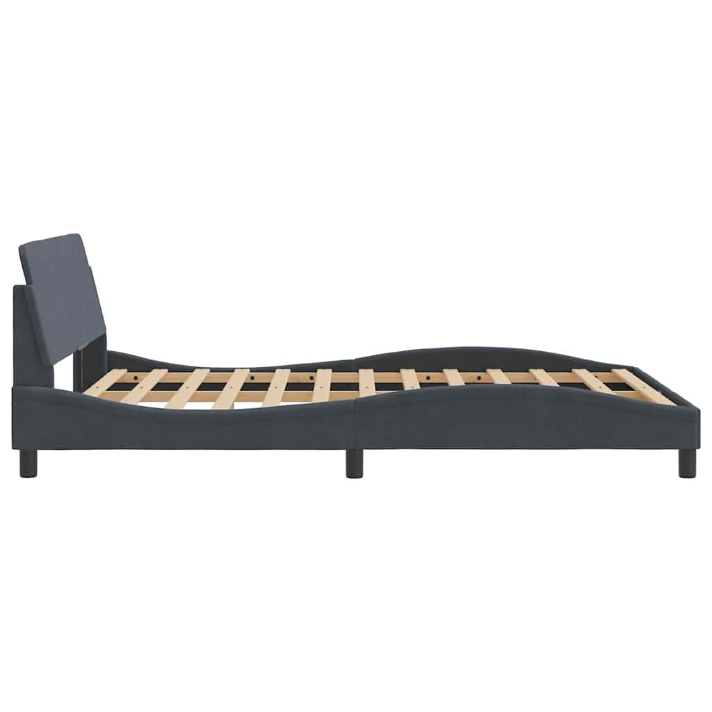 sengestel Dover mørkegrå 135x190 cm fløjl