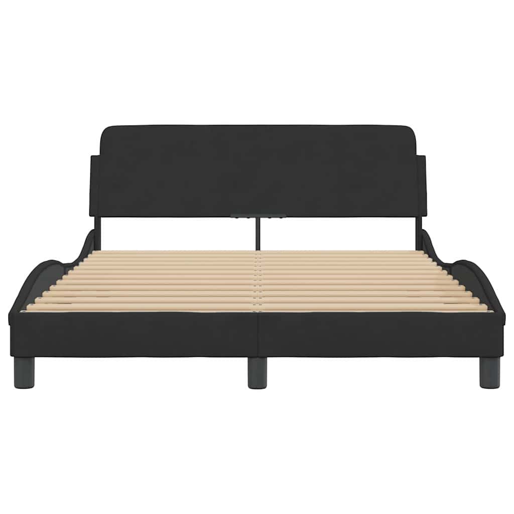 sengestel Dover sort 135x190 cm fløjl