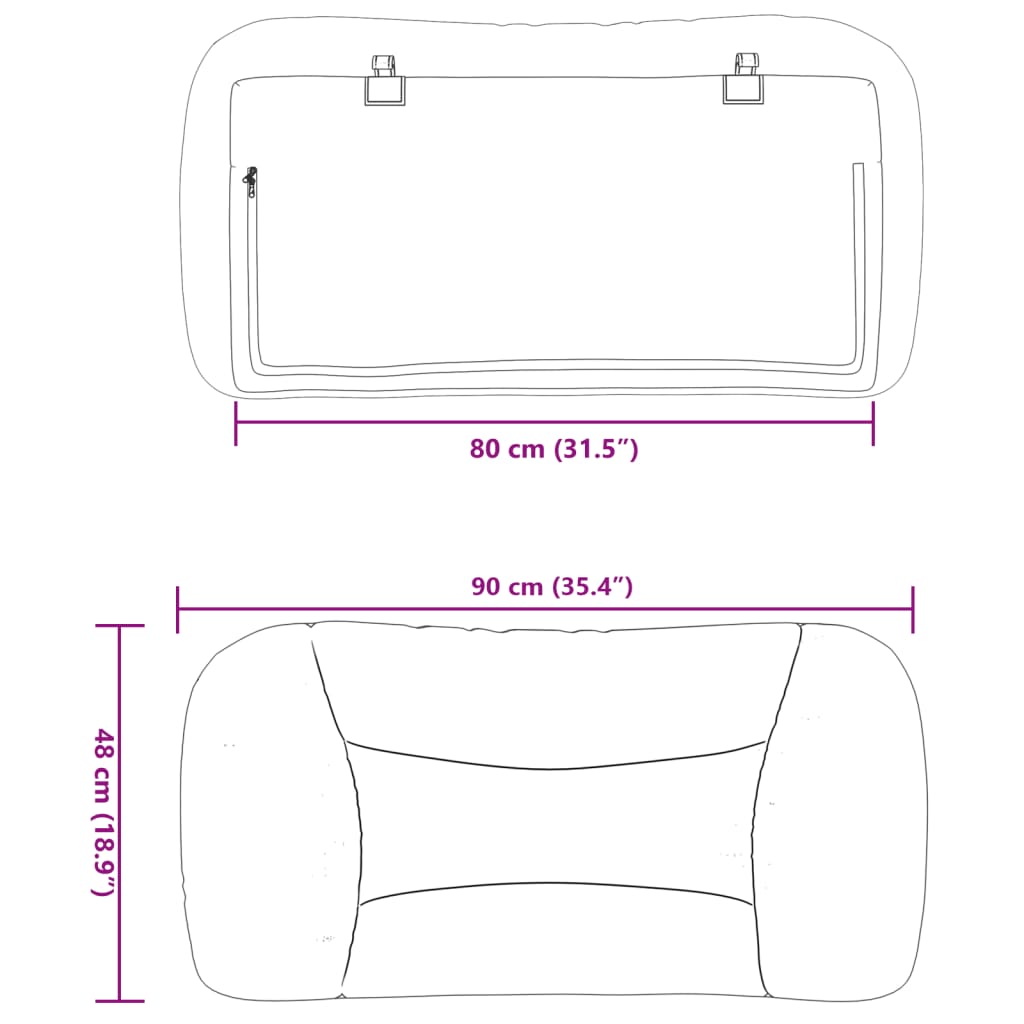 gavlpude Hvar 80 cm kunstlæder hvid