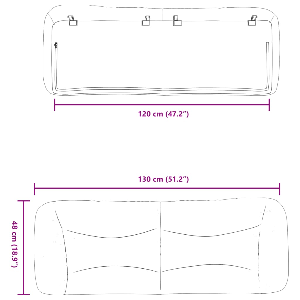 gavlpude Hvar 120 cm stof sort