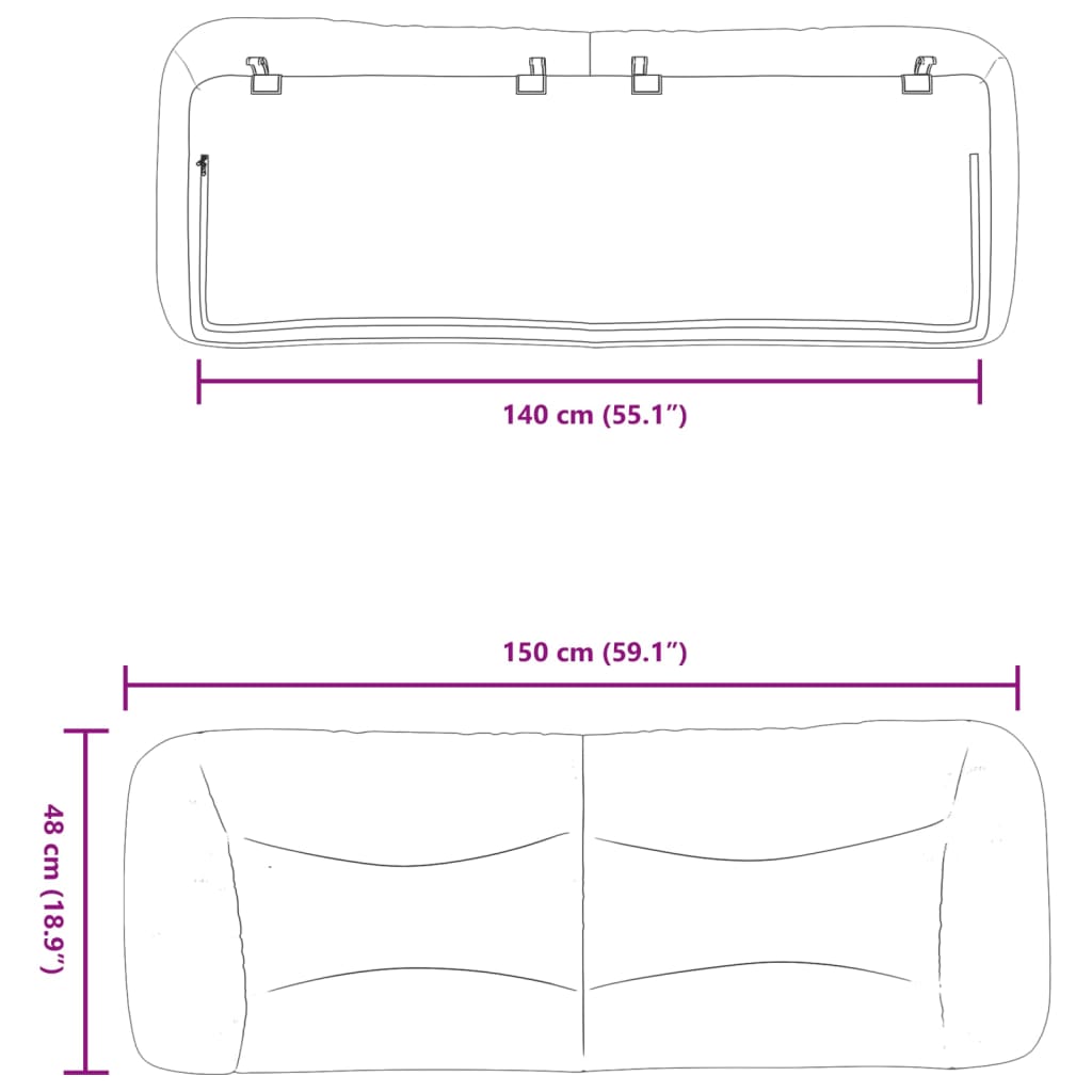 gavlpude Hvar 140 cm kunstlæder hvid