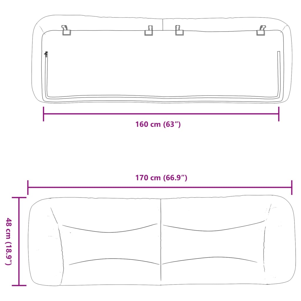 gavlpude Hvar 160 cm kunstlæder hvid