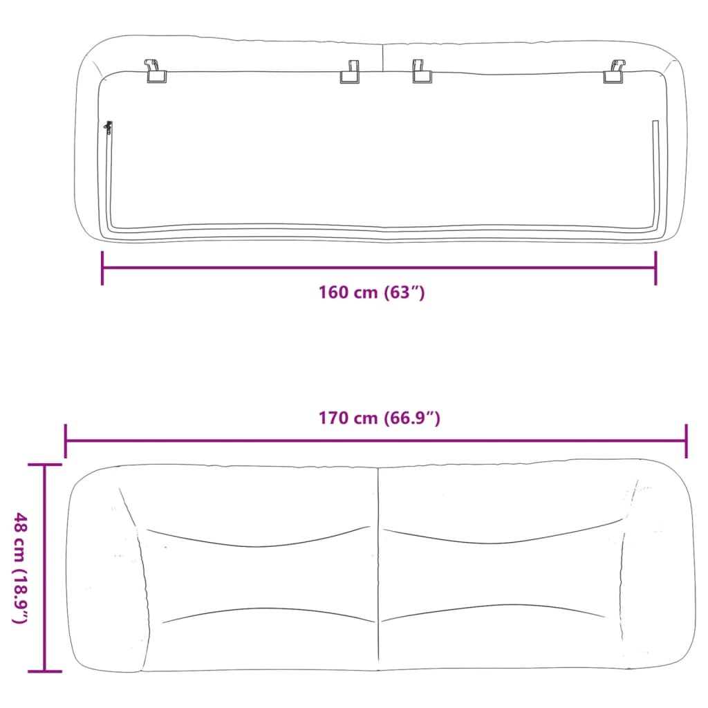gavlpude Hvar 160 cm kunstlæder cappuccinofarvet