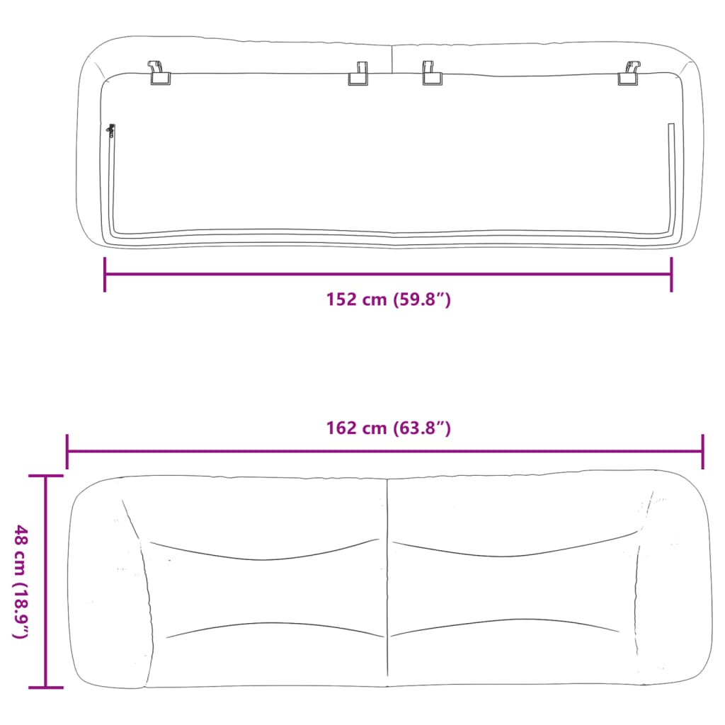 gavlpude Hvar 152 cm kunstlæder sort