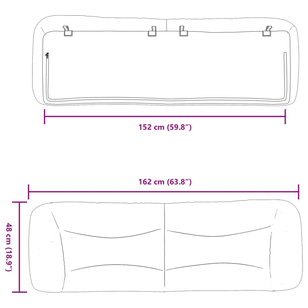 gavlpude Hvar 152 cm kunstlæder hvid