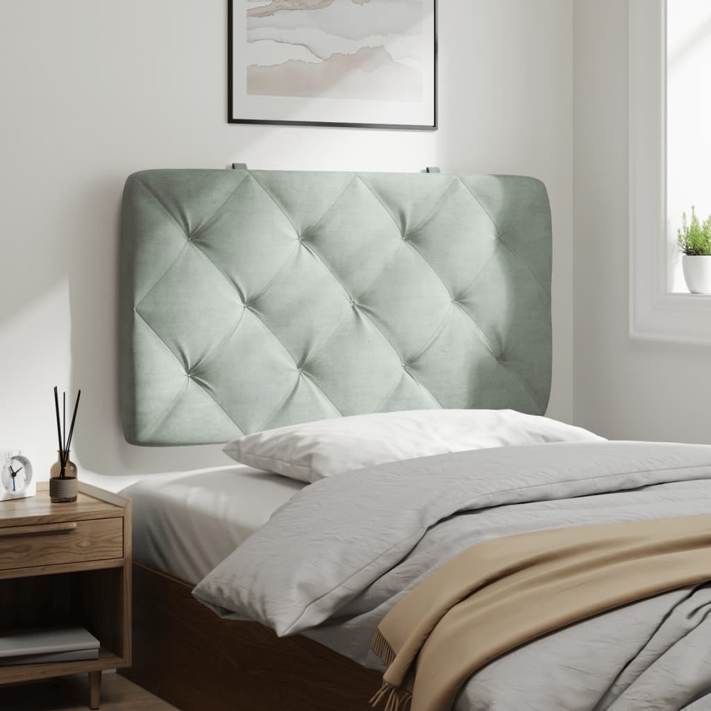 gavlpude 90 cm velour lysegrå