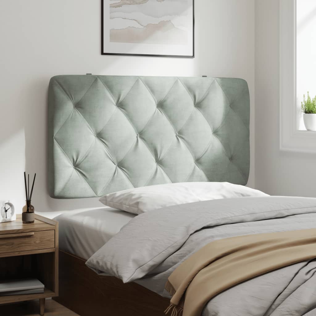 gavlpude 100 cm velour lysegrå