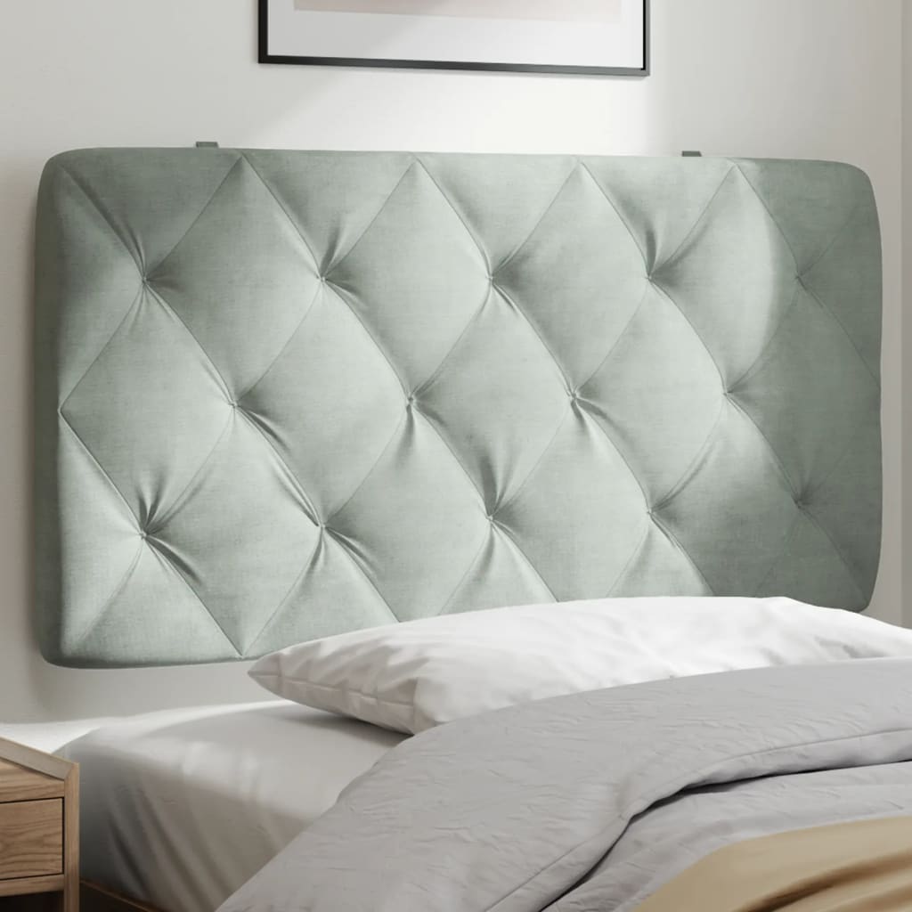 gavlpude 100 cm velour lysegrå