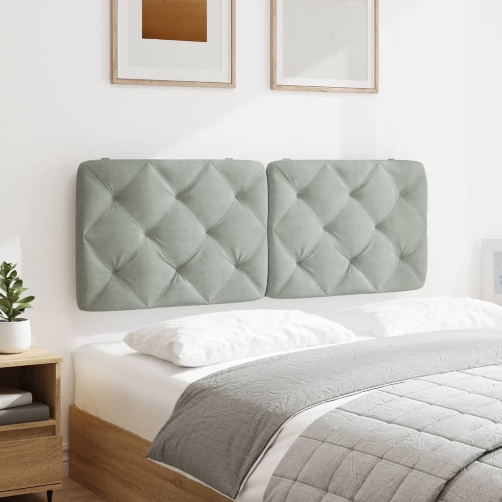 gavlpude 120 cm velour lysegrå