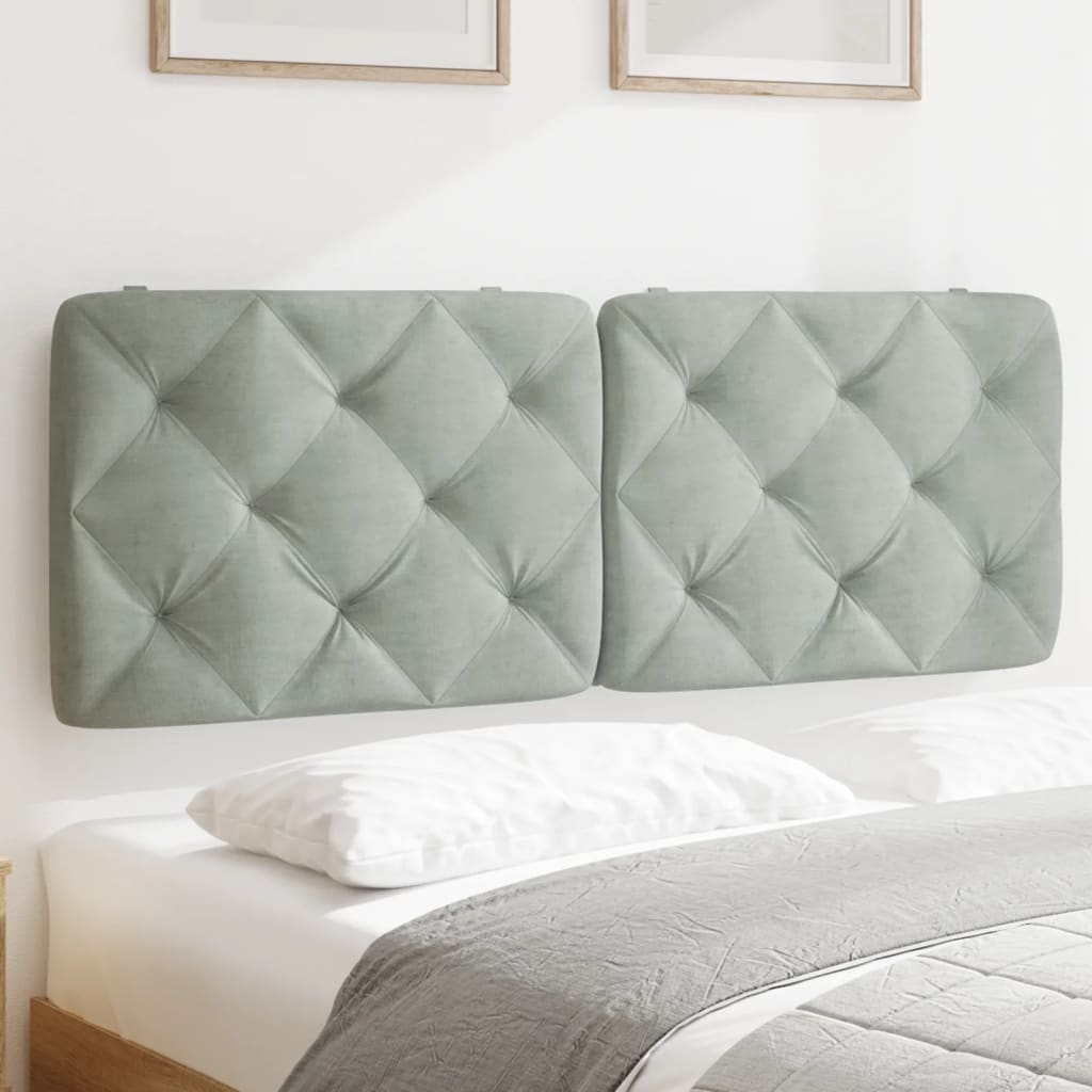 gavlpude 120 cm velour lysegrå