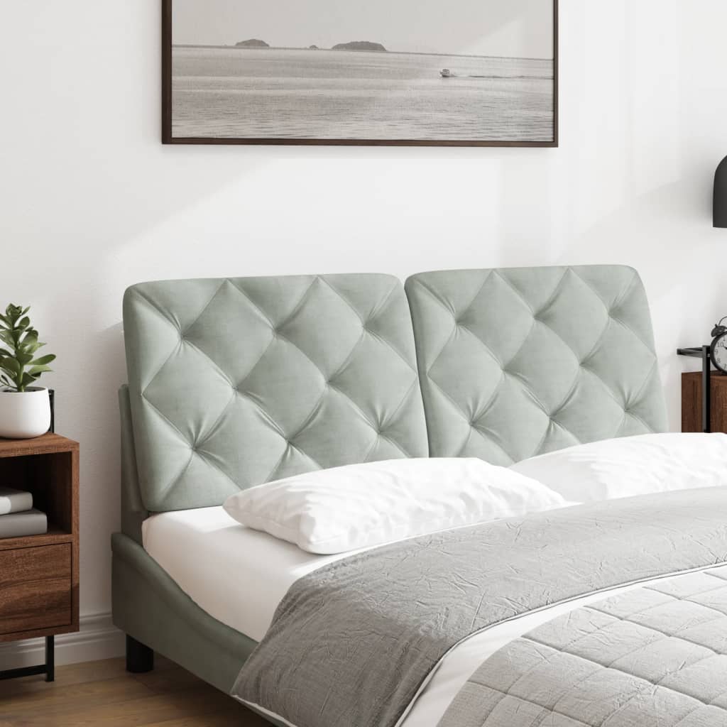 gavlpude 140 cm velour lysegrå