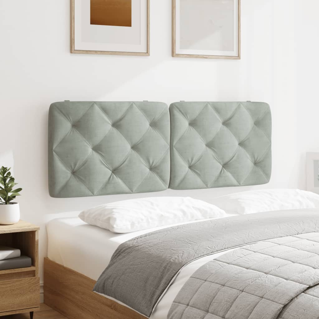gavlpude 140 cm velour lysegrå