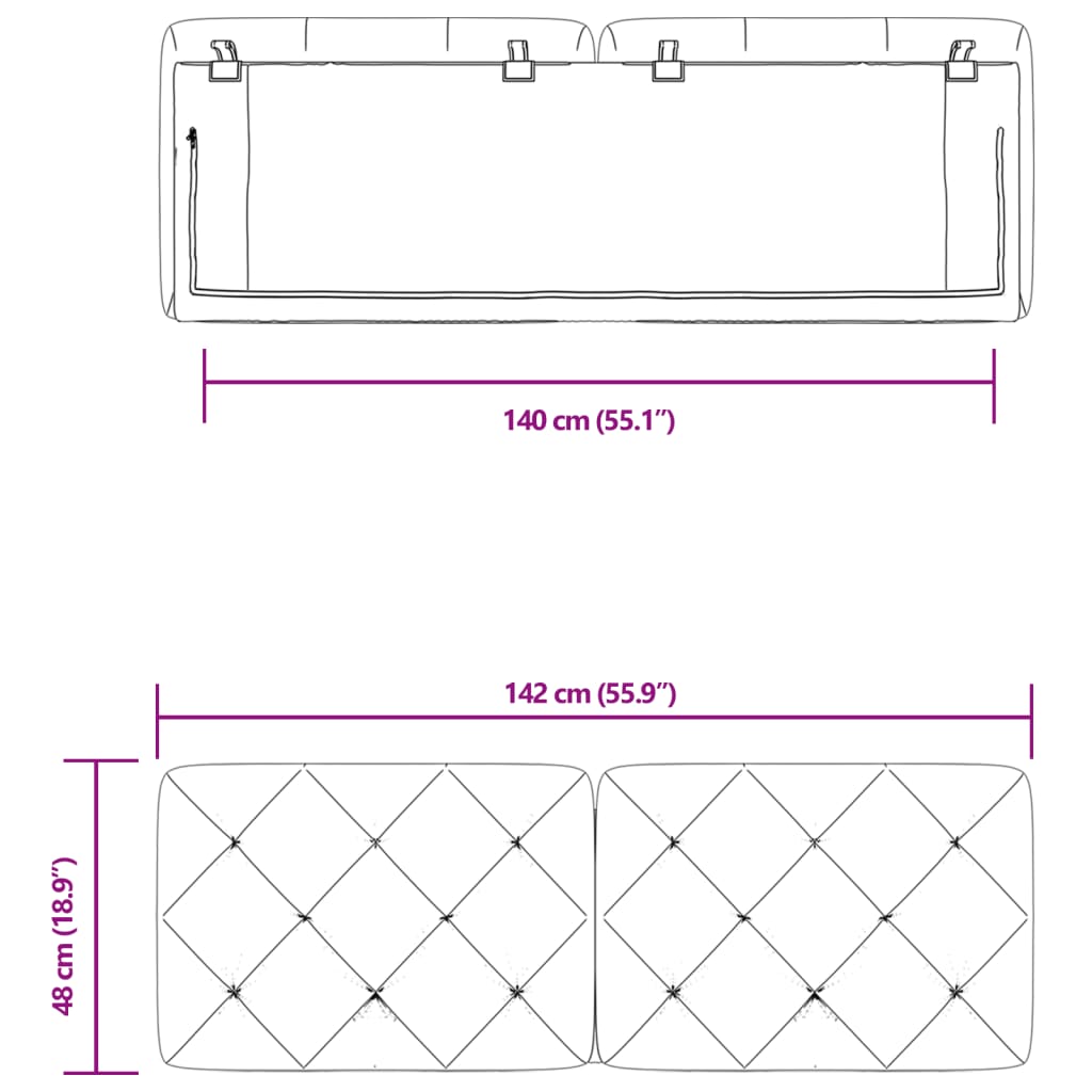 gavlpude 140 cm velour mørkegrå