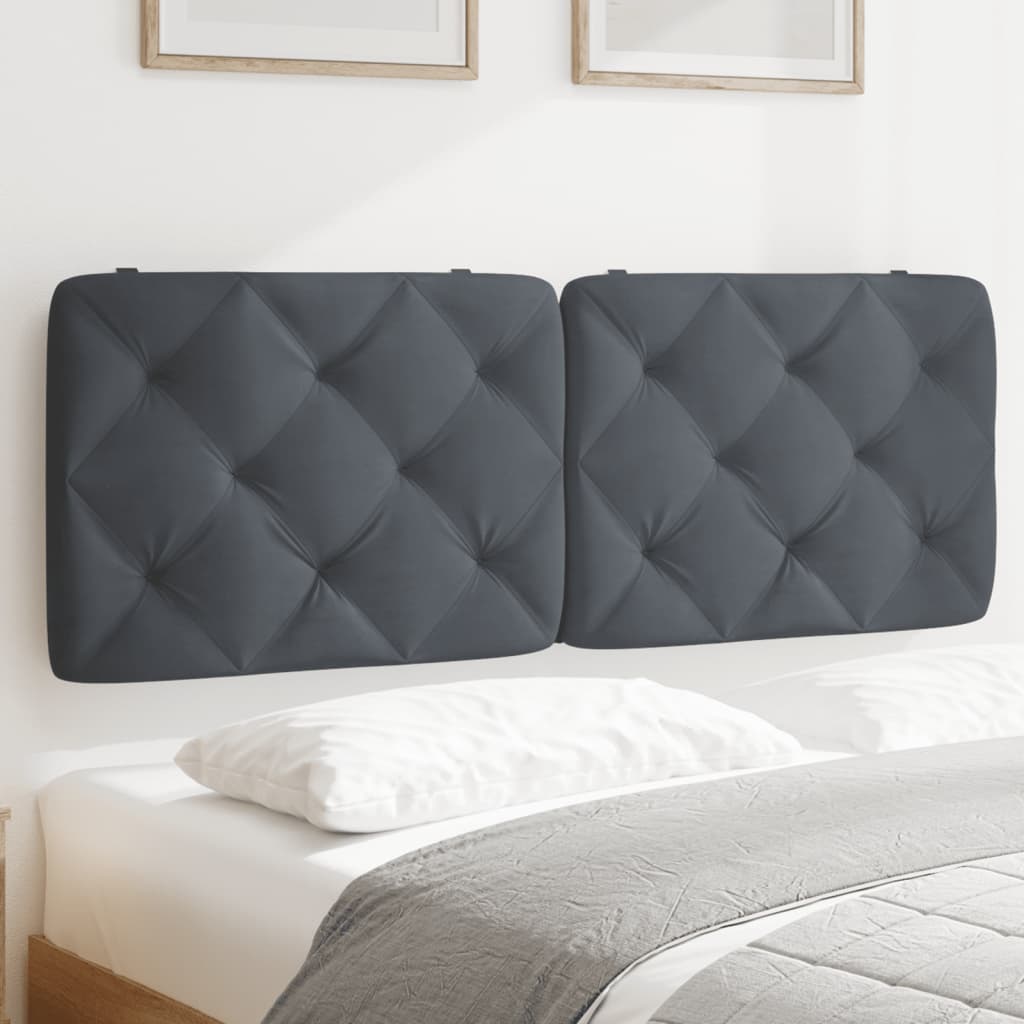 gavlpude 140 cm velour mørkegrå