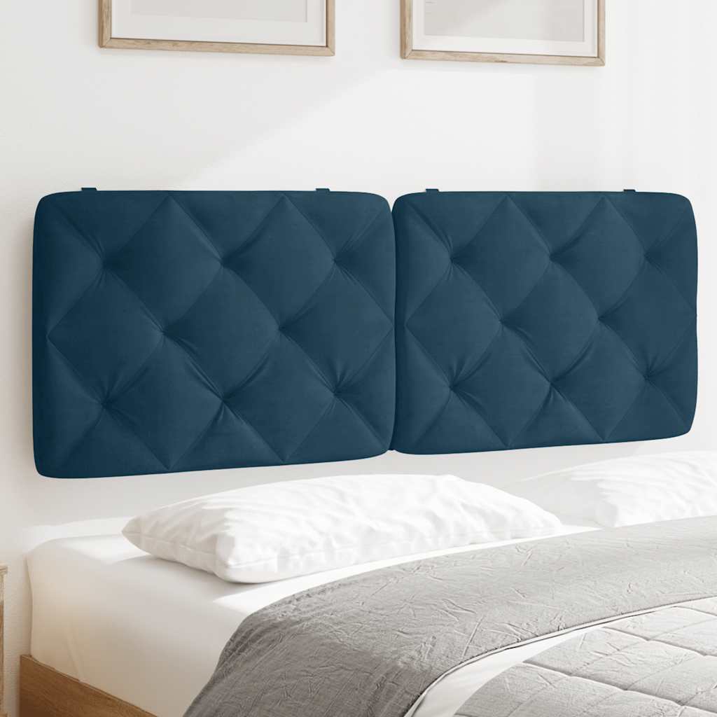gavlpude 140 cm velour blå