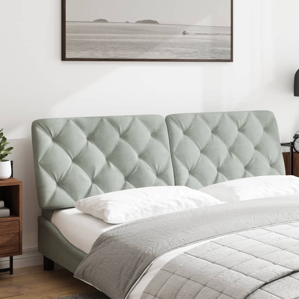 gavlpude 160 cm velour lysegrå
