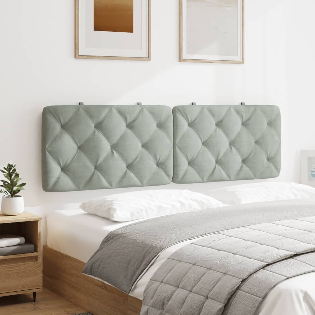 gavlpude 160 cm velour lysegrå