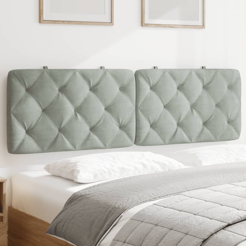 gavlpude 160 cm velour lysegrå