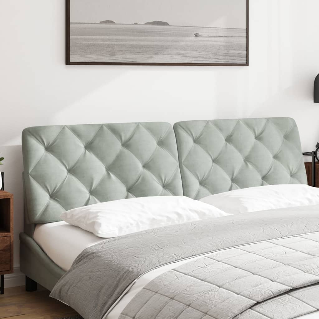 gavlpude 183 cm velour lysegrå