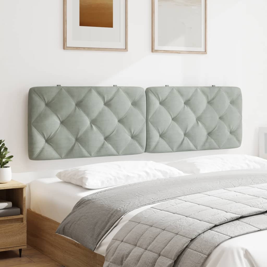 gavlpude 183 cm velour lysegrå