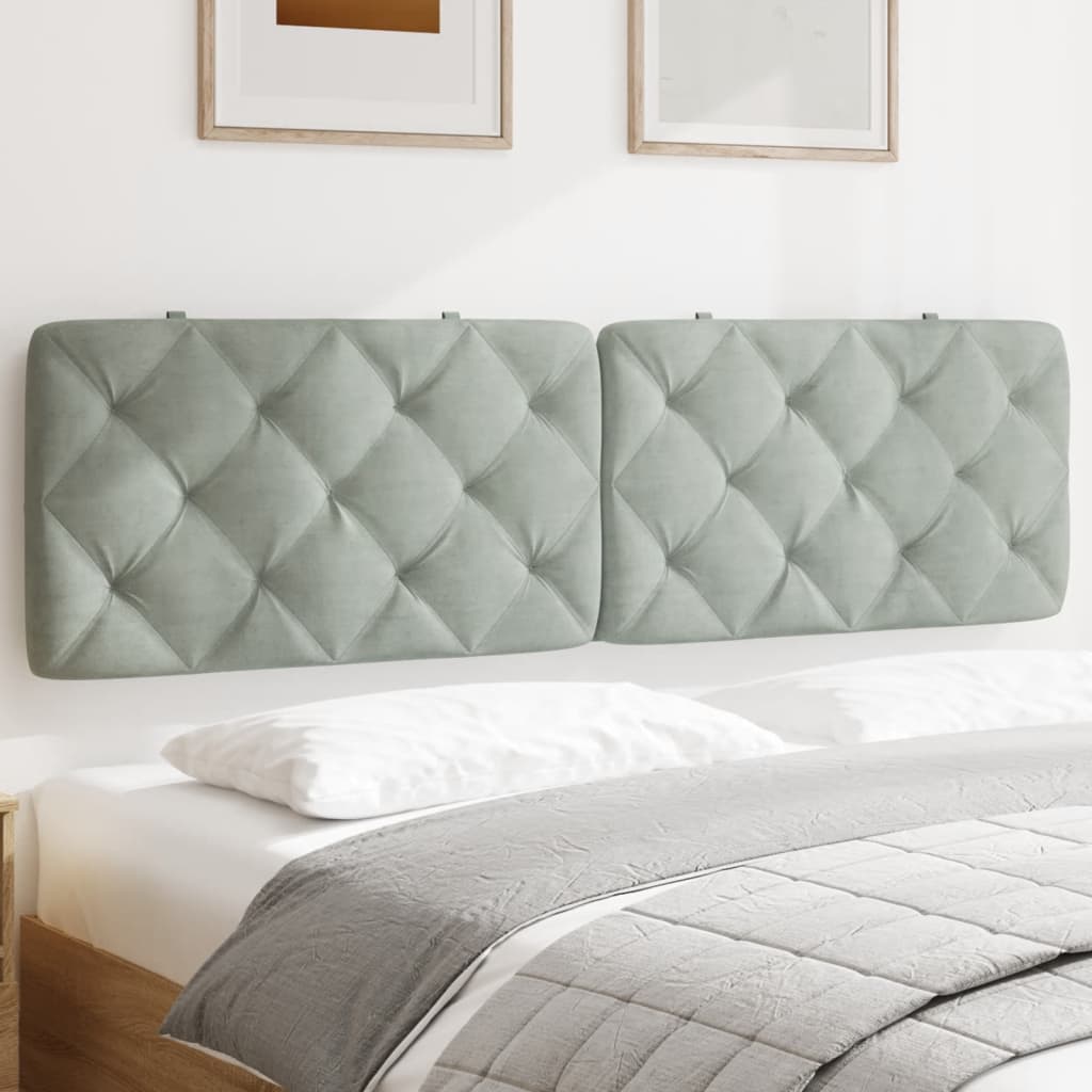 gavlpude 183 cm velour lysegrå