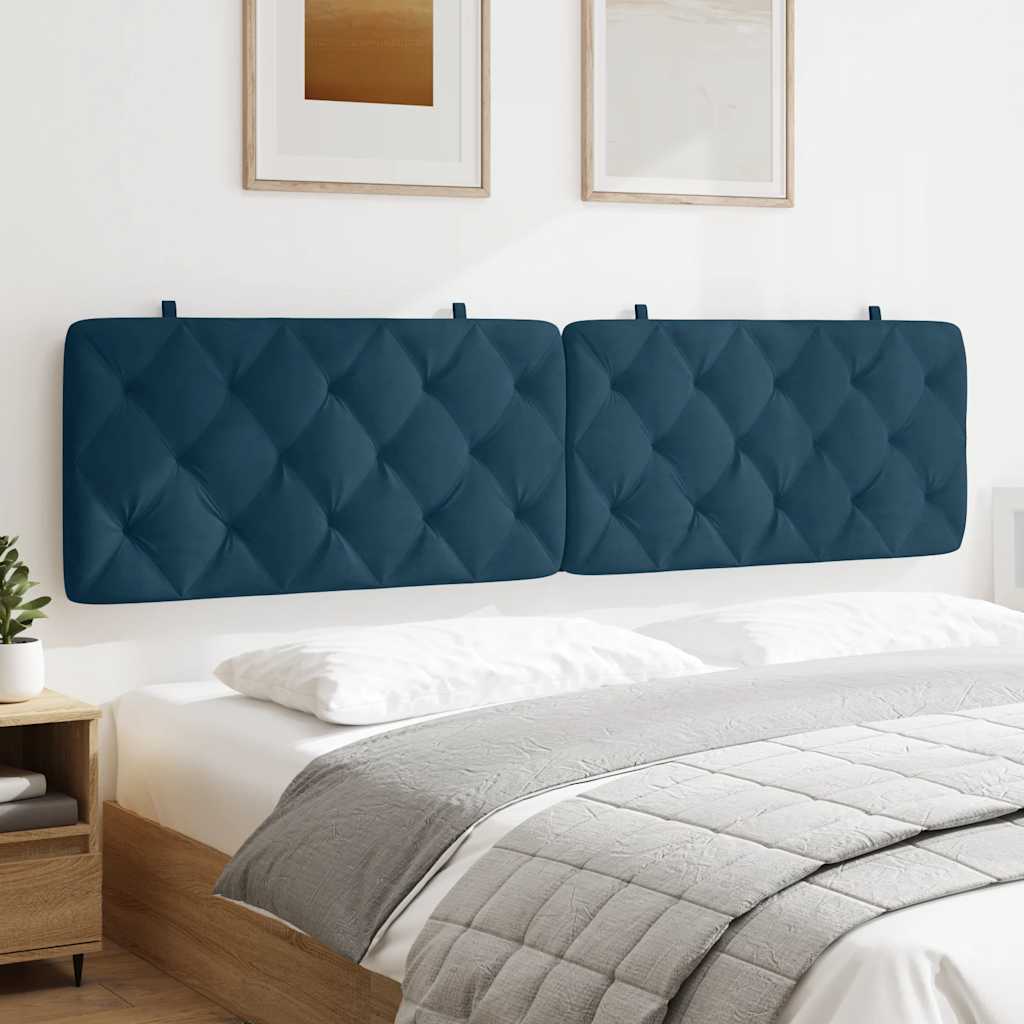 gavlpude 200 cm velour blå