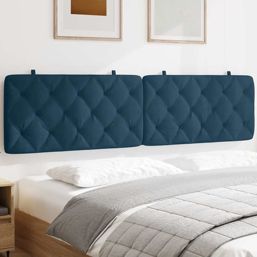 gavlpude 200 cm velour blå