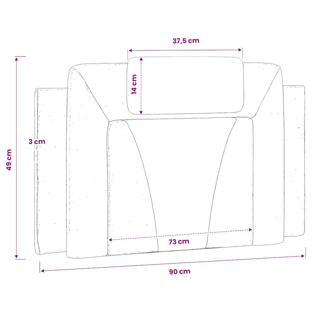 gavlpude Viana 90 cm kunstlæder sort