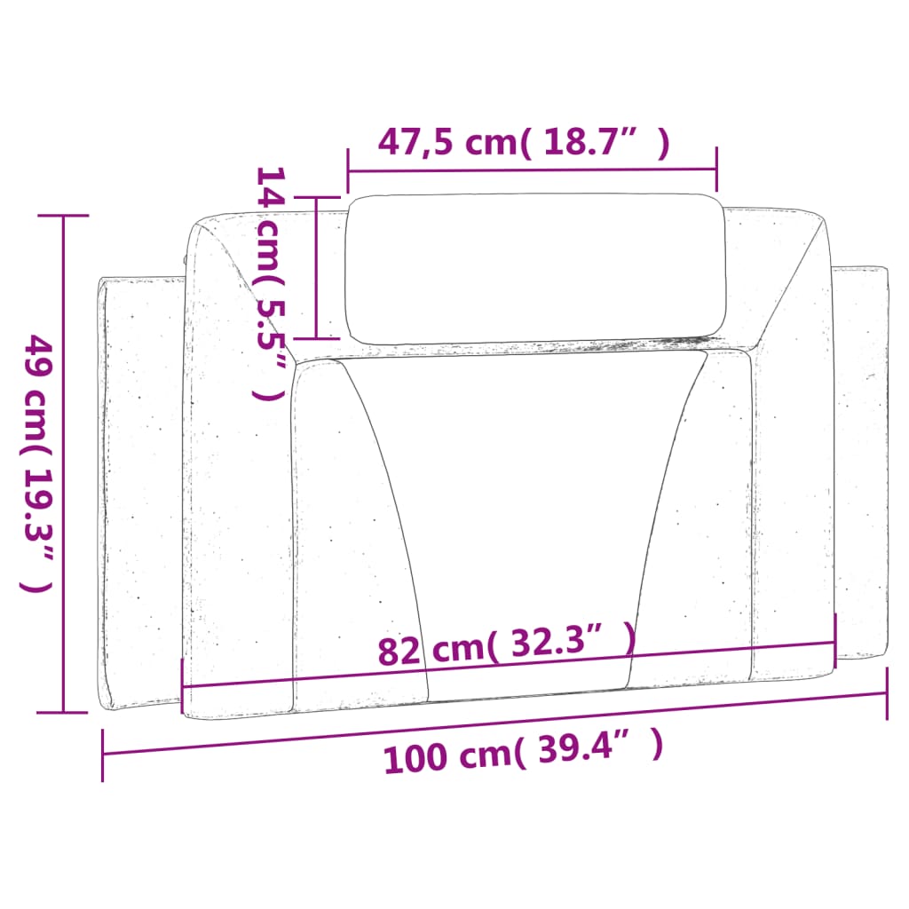 gavlpude Viana 100 cm kunstlæder brun