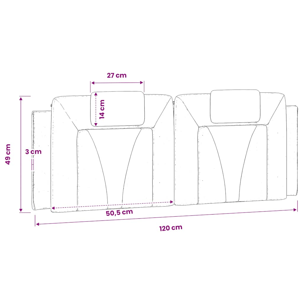 gavlpude Viana 120 cm kunstlæder sort