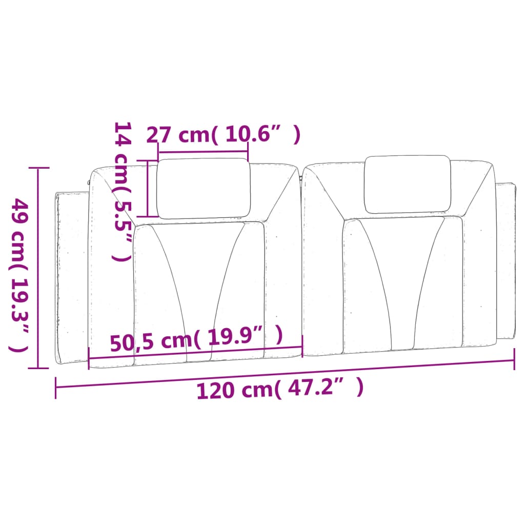 gavlpude Viana 120 cm kunstlæder hvid