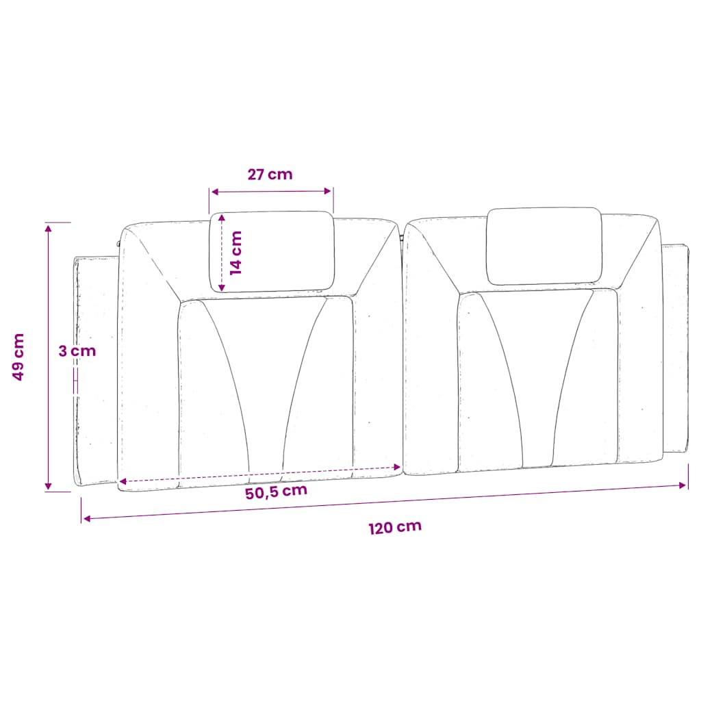 gavlpude Viana 120 cm kunstlæder cappuccinofarvet