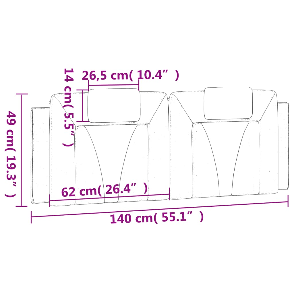gavlpude Viana 140 cm kunstlæder brun