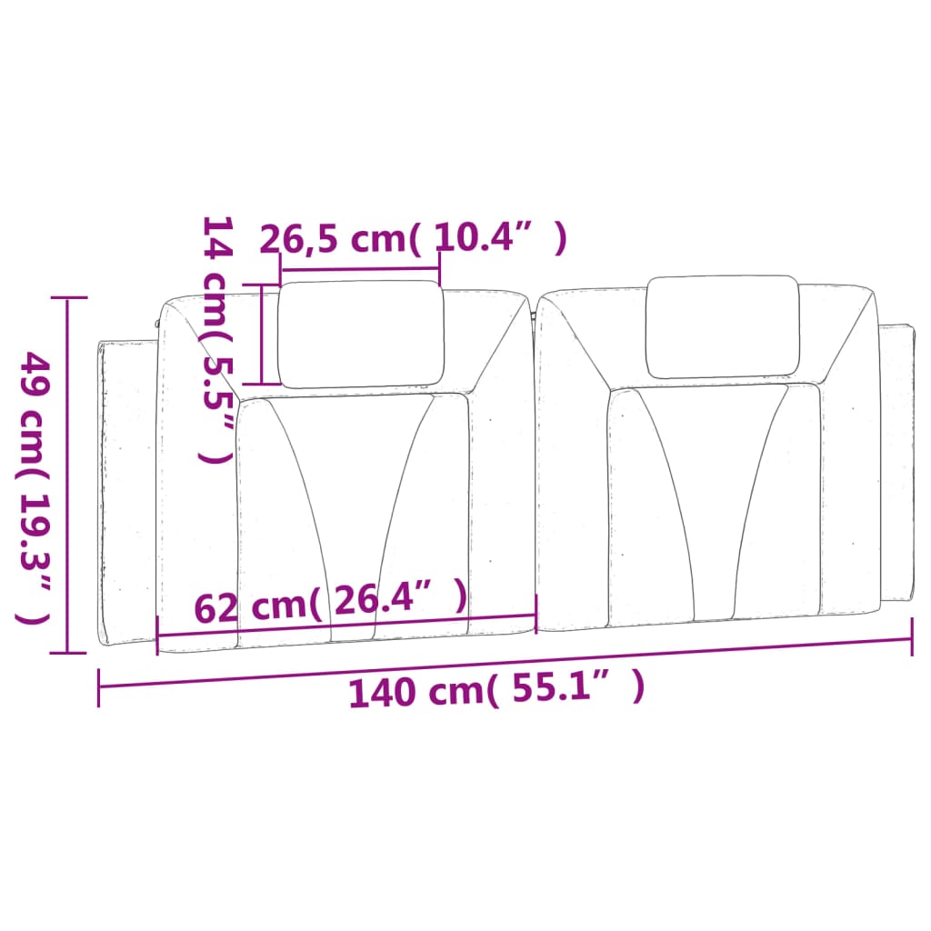 gavlpude Viana 140 cm kunstlæder grå