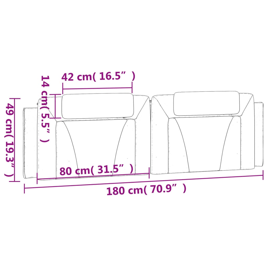 gavlpude Viana 180 cm kunstlæder sort